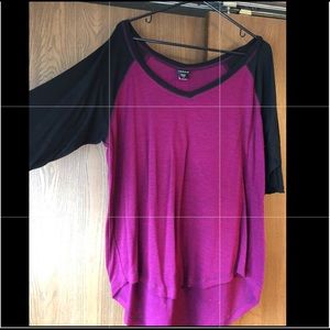 Torrid wine and black raglan baseball tee